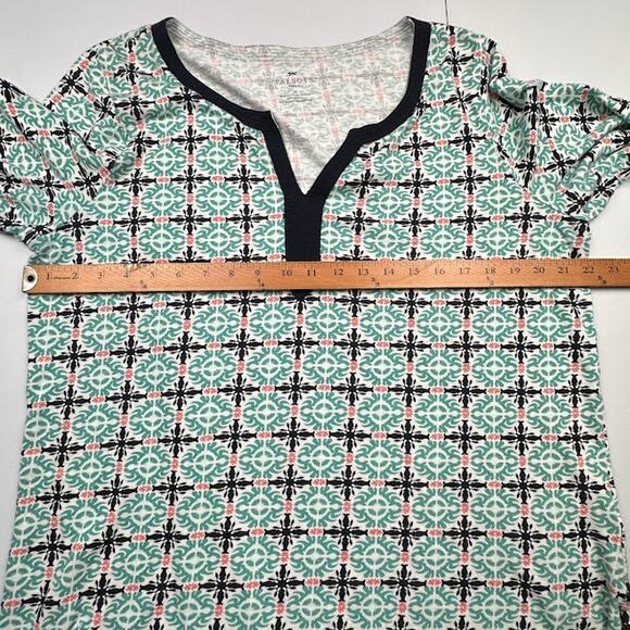 Talbots Top Womens 1X Navy 3/4 Length Sleeve Stretch Preppy Beach Career Comfort - Picture 9 of 12